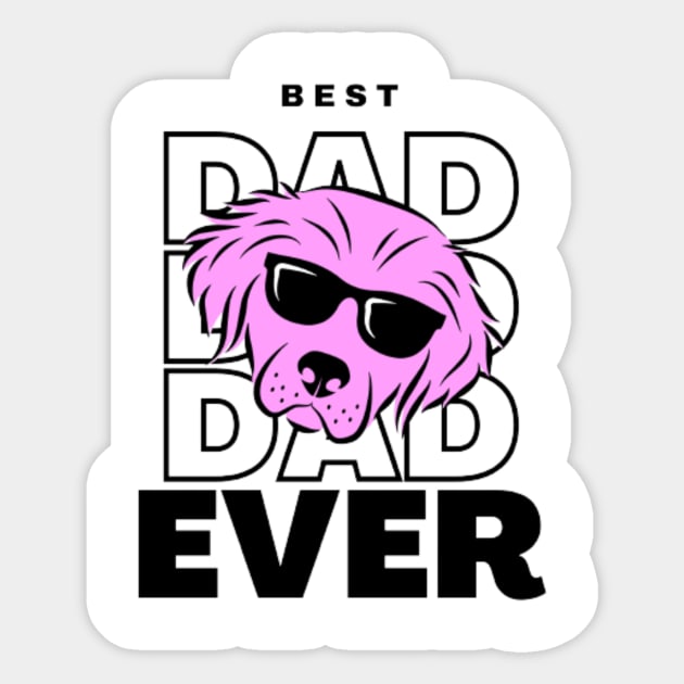 Best Dad Ever - Cool Dog With Glasses Sticker by Magnus28